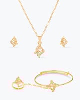 طقم مجوهرات بنات مزين بالزركون ولمعة الألماس