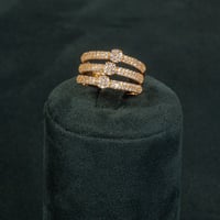 طقم اسوارة وخاتم بلمعة الألماس مزين بالزركون من خا...