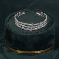 طقم اسوارة وخاتم بلمعة الألماس مزين بالزركون من خا...