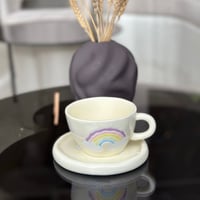 كوب قهوة الرينبو البيج