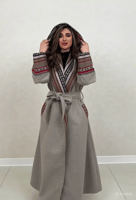 بشت جوخ نسائي مطرز بسدو انيق مع القبعه