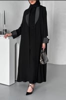 عباية شتوية با اطرف جلد