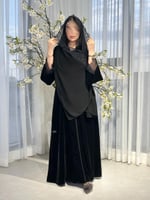 عباية شتويه مخمل +دنيتيل