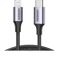 كيبل ايفون PD الشحن السريع Lightning to USB-C قماش...