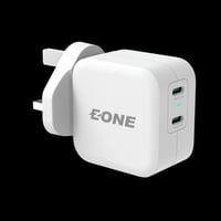 شاحن جداري EONE منفذين USB-C بقوة إجمالية 40 واط ي...