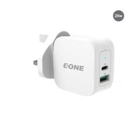 شاحن جداري بمنفذين بقوة إجمالية 20W يدعم تقنية الش...