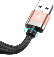 كيبل ايفون بيوسس Baseus قماش بطول2م اللون اسود ذهب...