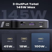 بطارية 25000 ملي امبير بقوة 145 واط يدعم الشحن الس...