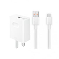 شاحن جداري هواوي بمنفذ واحد USB بقوة 66 واط + كيبل...