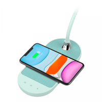 إضاءة مكتبية مع شاحن لا سلكي 10 واط موماكس اللون ا...