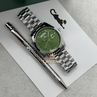 طقم ساعة شبيهة رولكس مع قلم كارتير