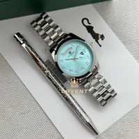 طقم ساعة شبيهة رولكس مع قلم كارتير