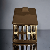 شمعدان سراميك بيت ذهبي لامع