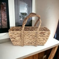 سلة مقاضي مستطيلة مصنوعه من الخوص