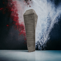 مزهرية لون ابيض مخطط باللون الاسود على شكل برج مجد...