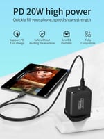 فيش جداري منفذ تايب سيي واحد بقوة 20 واط - أسود -...