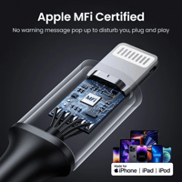 كيبل شحن قماشي من تايب سي إلى لايتننق 60 واط بطول...