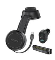 YOUFO- شاحن سيارة 48 واط مع حامل سيارة MagSafe و ل...