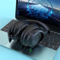 سماعة رأس لاسلكيه خاصية عزل الضوضاء - اسود - LEVOR...