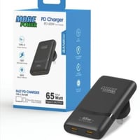 MorePower - شاحن جداري بقوة 65 واط بمنفذين تايب سي