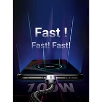 كيبل شحن قماشي من تايب سي إلى تايب سي 100 واط - أس...