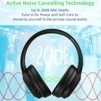 سماعة رأس لاسلكيه خاصية عزل الضوضاء - اسود - LEVOR...