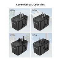 فيش جداري عالمي 3 منافذ PD تقنية GAN بقوة 65W - أس...