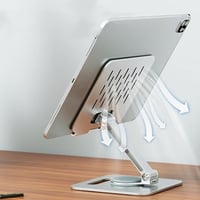 YOUFO - حامل لابتوب المنيوم قابل للدوران - فضي