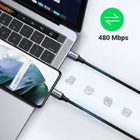 كيبل شحن قماشي من تايب سي إلى تايب سي 60 واط بطول...