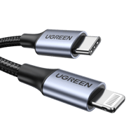 كيبل شحن قماشي من تايب سي إلى لايتننق 60 واط بطول...