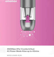 مكنسة لاسلكية صغيرة الحجم بقوة 6000pa - رمادي -MOM...