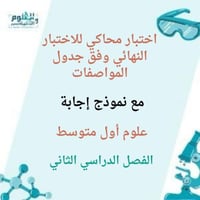 اختبار محاكي للاختبار النهائي مع نموذج اجابة وفق ج...