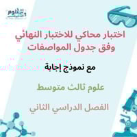 3م ف2 اختبار محاكي للاختبار النهائي وفق جدول الموا...