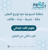 خطة أسبوعية علوم ثالث ابتدائي الجزء الثاني من المق...