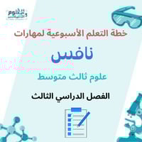 خطة التعلم لمهارات نافس علوم ثالث متوسط الفصل الدر...
