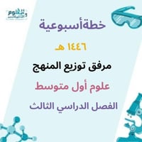 الخطة الأسبوعية1446علوم الصف أول متوسط الفصل الدرا...