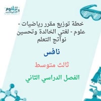 خطة التعلم الأسبوعية لمهارات نافس لغتي الخالدة 3م...