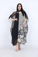 جلابية نسائية شيفون مشجرة بجاكار عصرية للخروج والم...