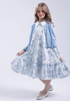 فستان بناتي مشجر قبة كلاسيك مع جاكيت DMC جكار