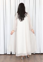 جلابية صيفي لينن بتصميم الورد مزينة بشك لامع وأكما...