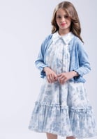 فستان بناتي مشجر قبة كلاسيك مع جاكيت DMC جكار