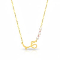 قلادة حب من الفضة 925 مطلية بالذهب مع ثلاث حبات لؤ...