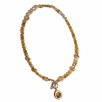 قلادة الكهرمان والسترين مع الهيماتيت وعين النمر –...