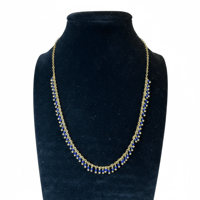 قلادة من الفضة 925 مطلية بالذهب مع حجر الزفير