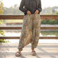 شروال قطني طبيعي بنقشة تموّجات طبيعية