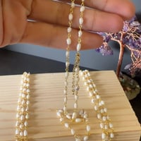 قلادة فضة مطلية ذهب مع اللؤلؤ الزراعي الطبيعي – أن...