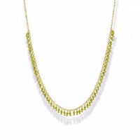 قلادة من الفضة 925 مطلية بالذهب مع حجر الزبرجد