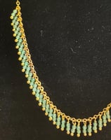 قلادة من الفضة 925 مطلية بالذهب مع حجر الأفنتورين