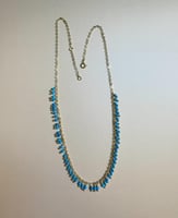 قلادة من الفضة 925 مطلية بالذهب مع حجر الفيروز