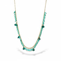 قلادة الفيروز والأفانتورين فضة مطلية ذهب – بساطة ط...